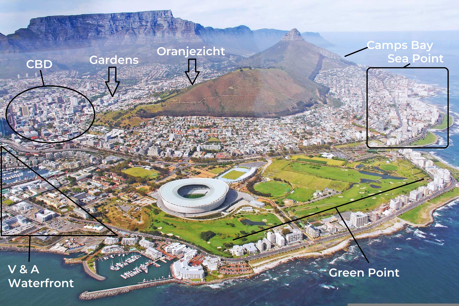 Atlantic Seaboard and City Bowl in Cape Town
