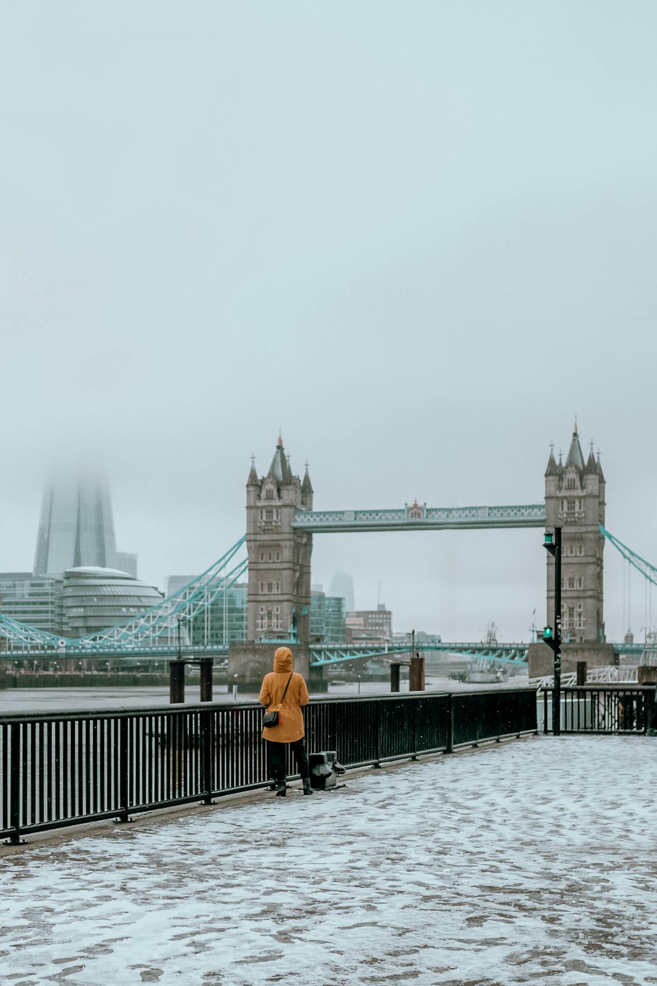 Tower Bridge as seen on a snowy Winter's day